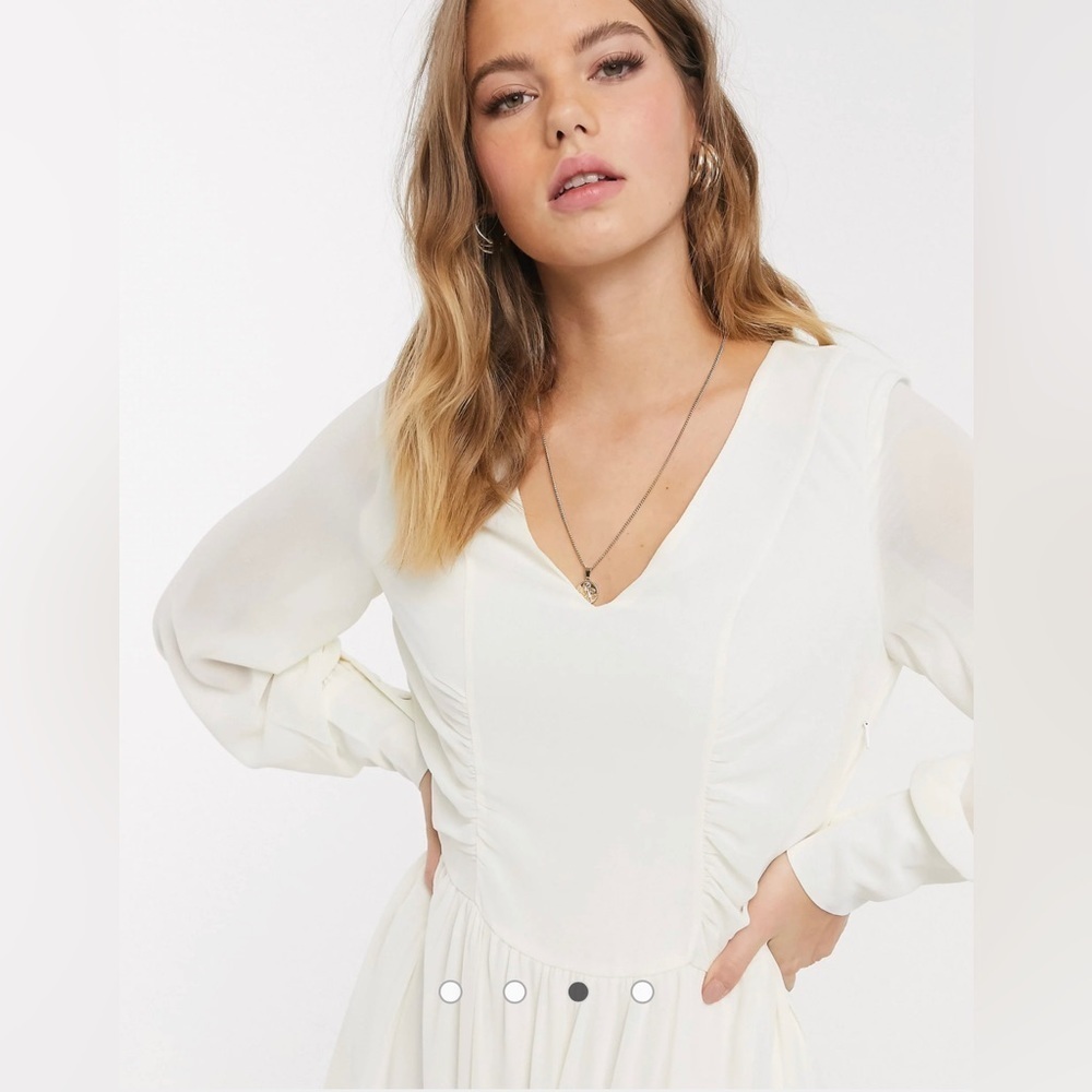 Vero Moda Cream Tiered Maxi Dress Size Small - Picture 3 of 13